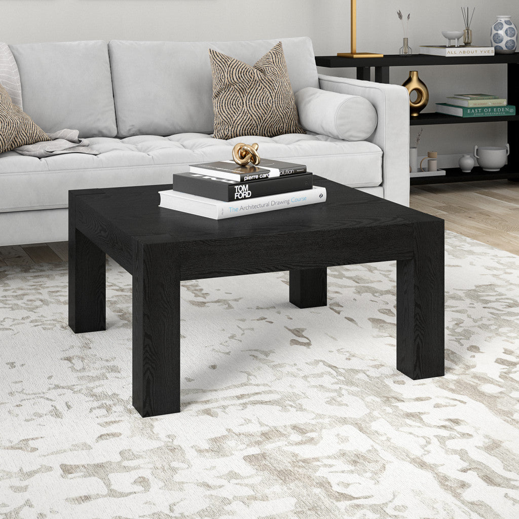 34" Black Square Coffee Table