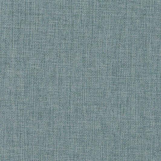 Close-up of blue woven fabric with a subtle textured linen-like weave.