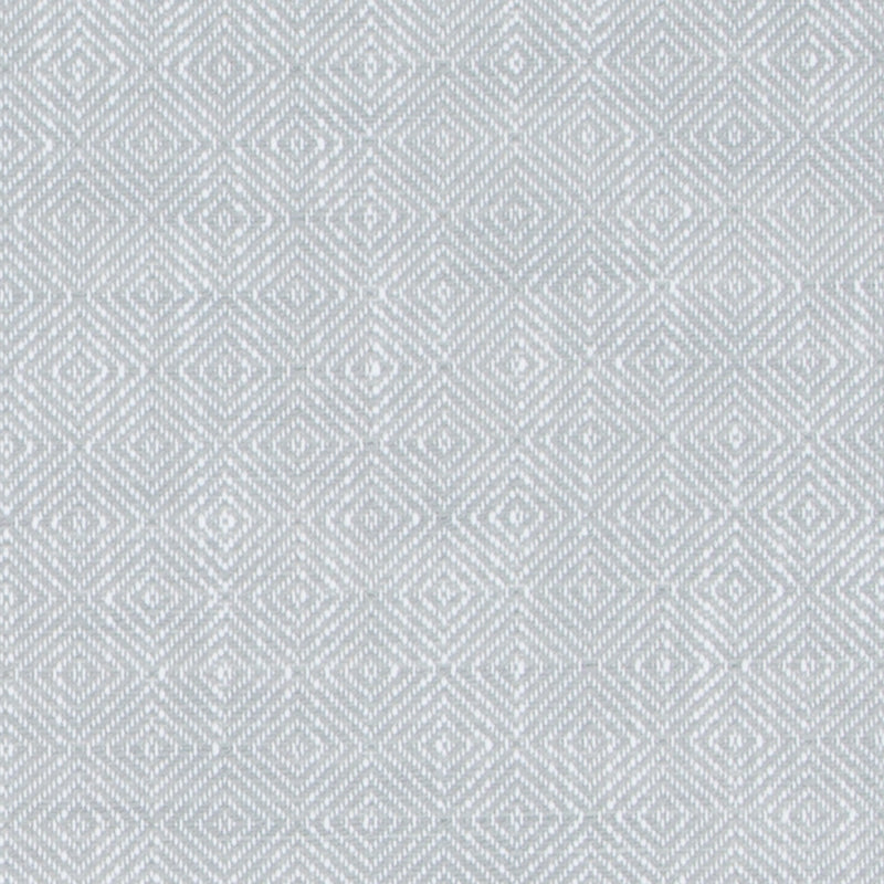 Light gray woven upholstery fabric with a subtle white diamond geometric pattern.