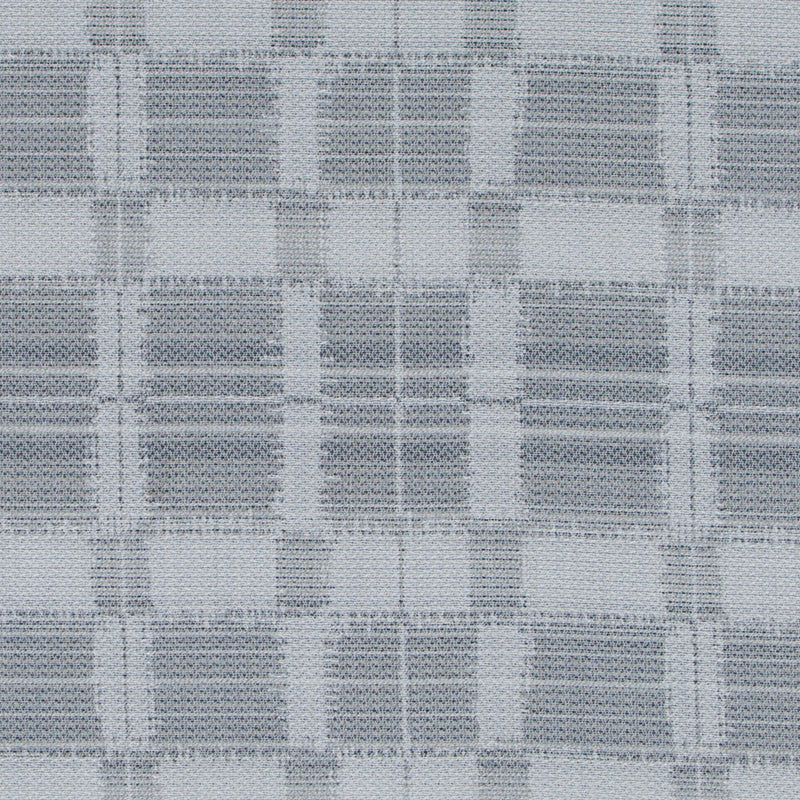 Gray plaid woven upholstery fabric with white checks.