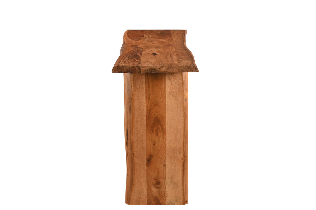 57" Chestnut Solid Wood Sled Console Table