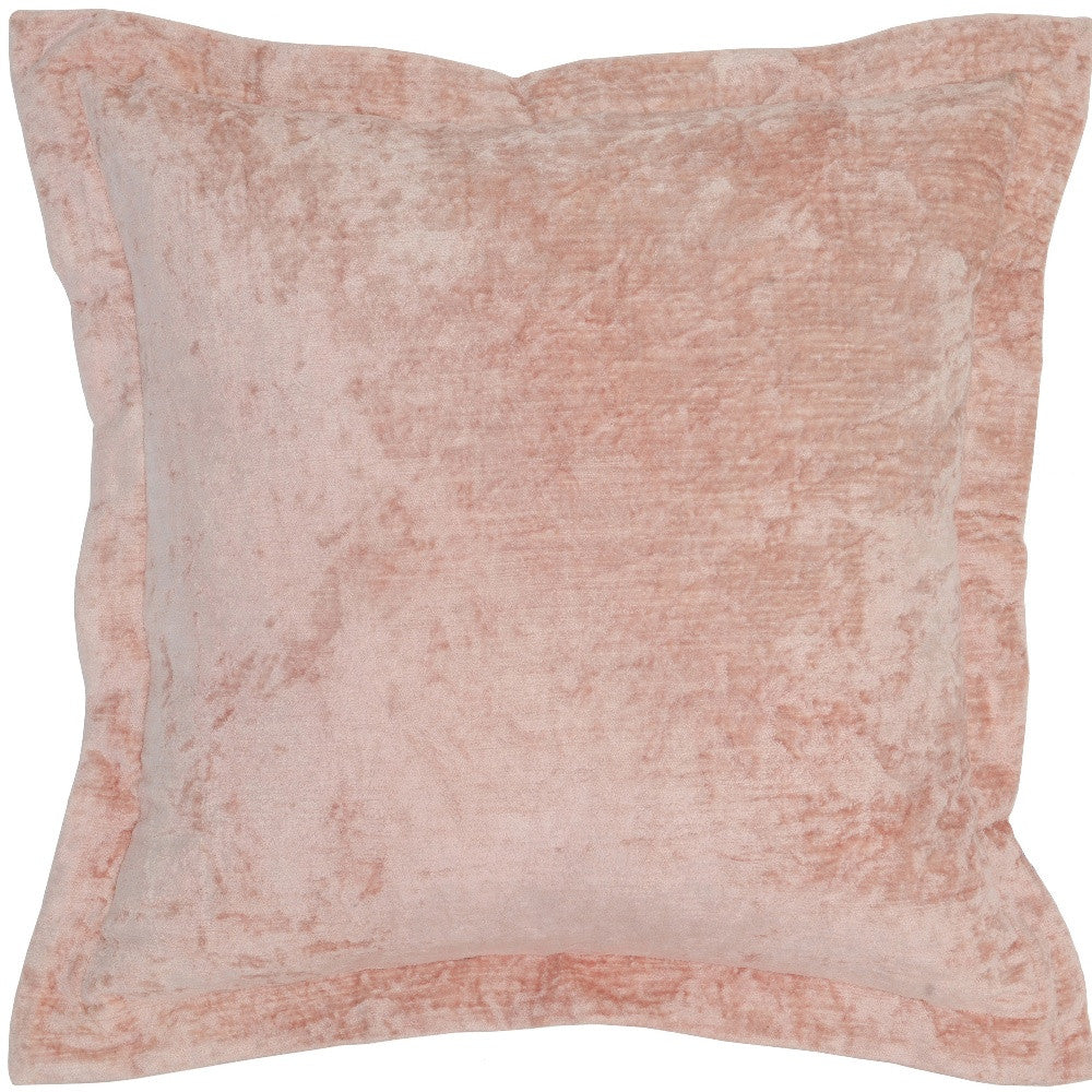 22" Pink Velvet Down Blend Throw Pillow
