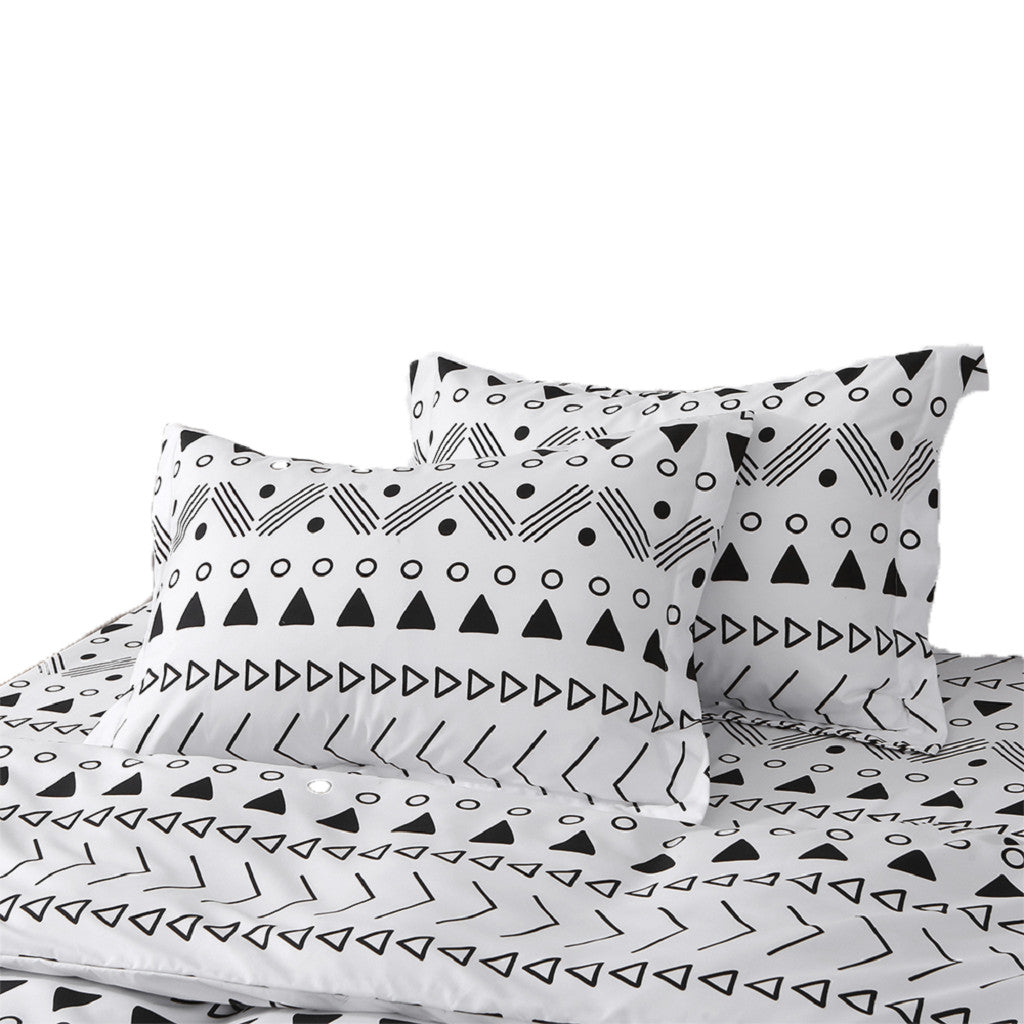 Black and White Twin Microfiber 1400 Thread Count Washable Duvet Cover Set