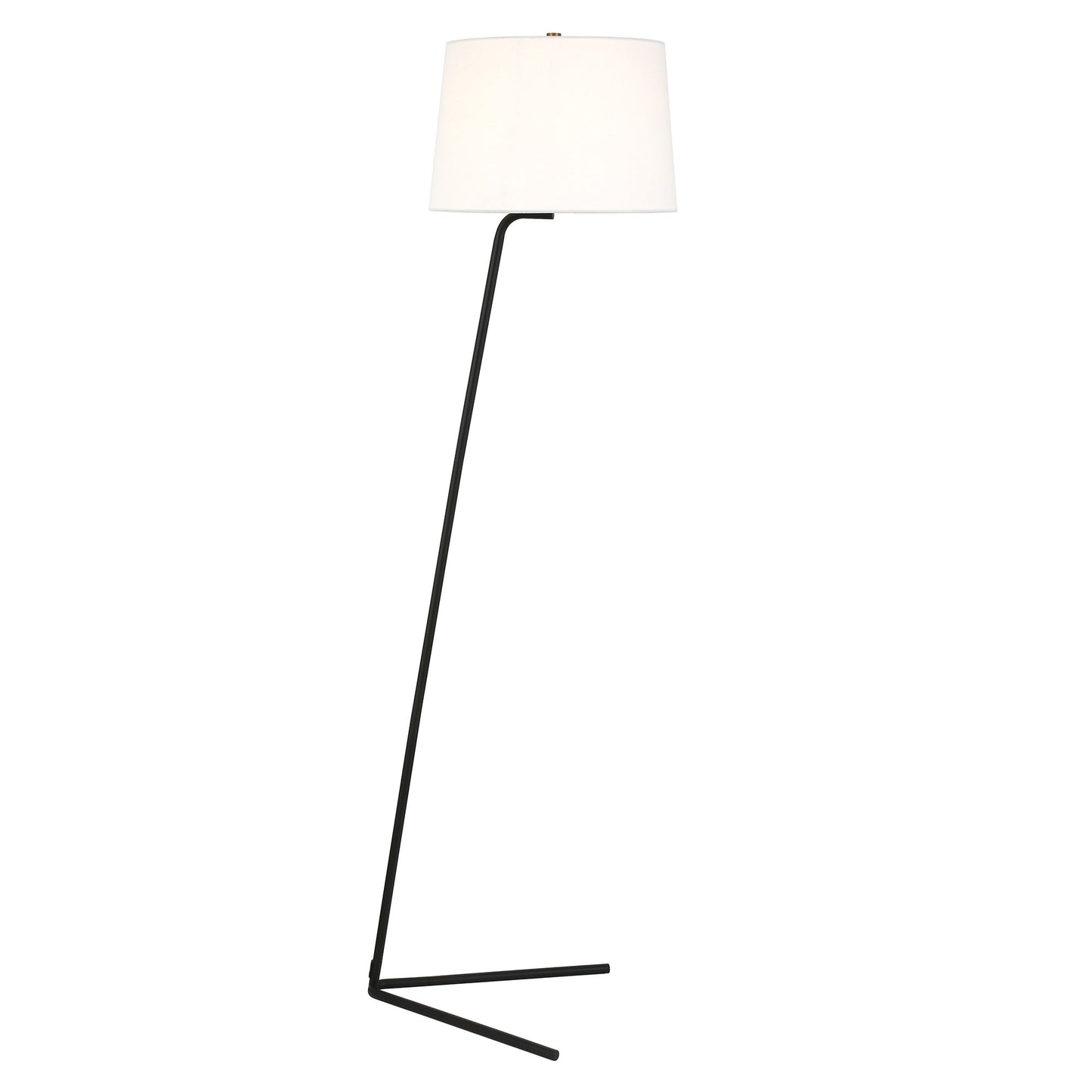 60" Black Novelty Floor Lamp With White Frosted Glass Drum Shade
