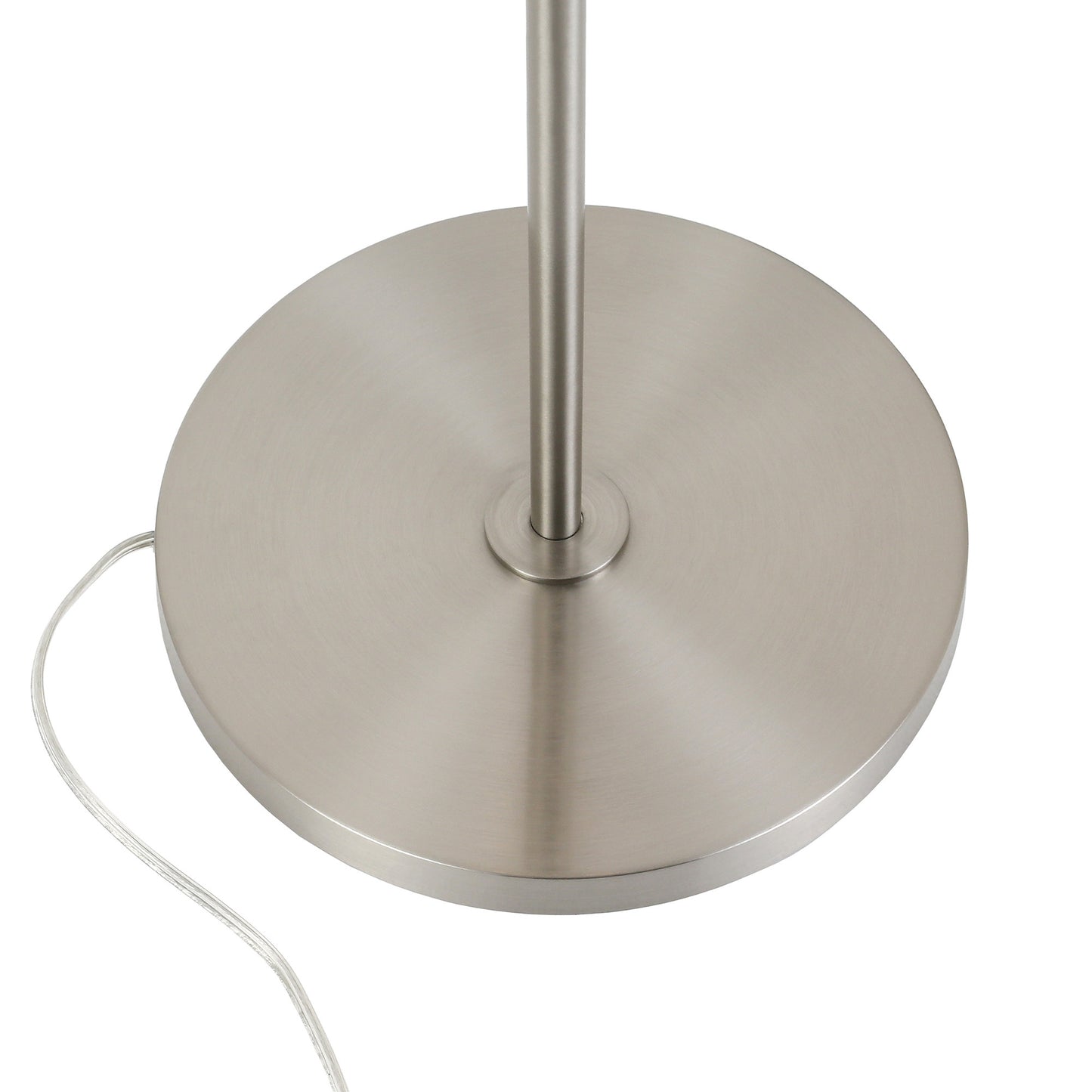 62" Nickel Novelty Floor Lamp With White No Pattern Frosted Glass Globe Shade