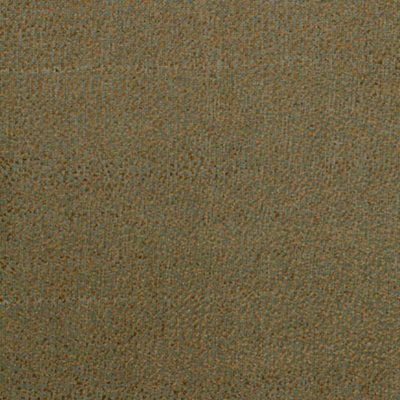 Olive green tweed fabric with orange-brown flecks; textured upholstery material.