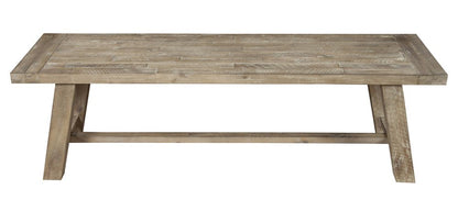 60" Natural Solid Wood Distressed Dining Bench