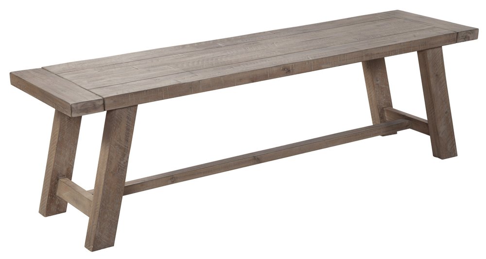 60" Natural Solid Wood Distressed Dining Bench