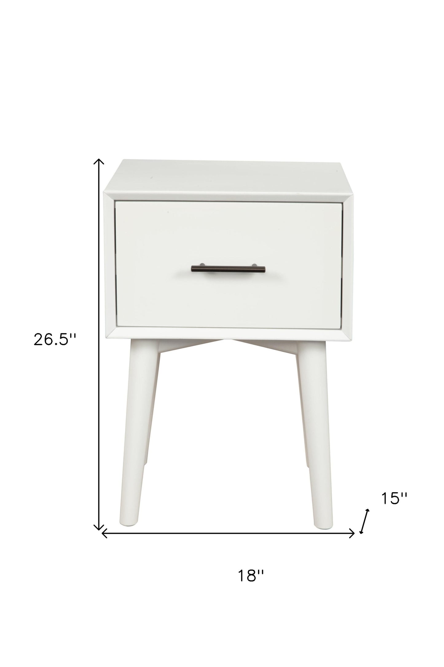 27" White Wood End Table With Drawer