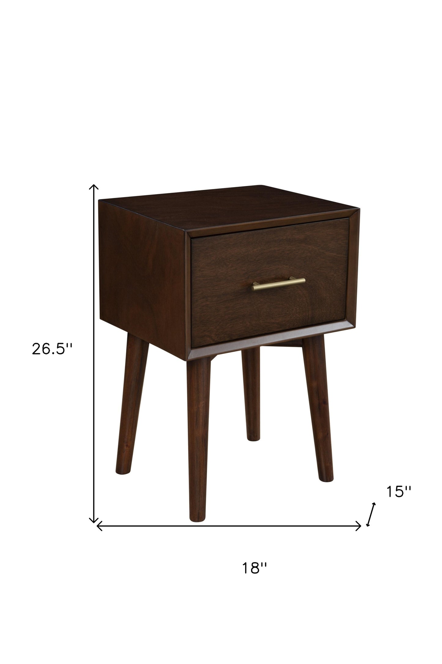 18" Brown Solid Manufactured Wood End Table With Drawer