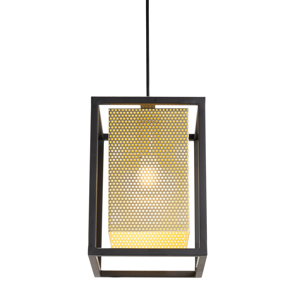 Gold and Black Geometric Metal Ceiling Light