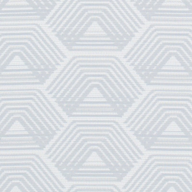 Light gray and white geometric pattern with overlapping hexagon shapes and stepped concentric lines.