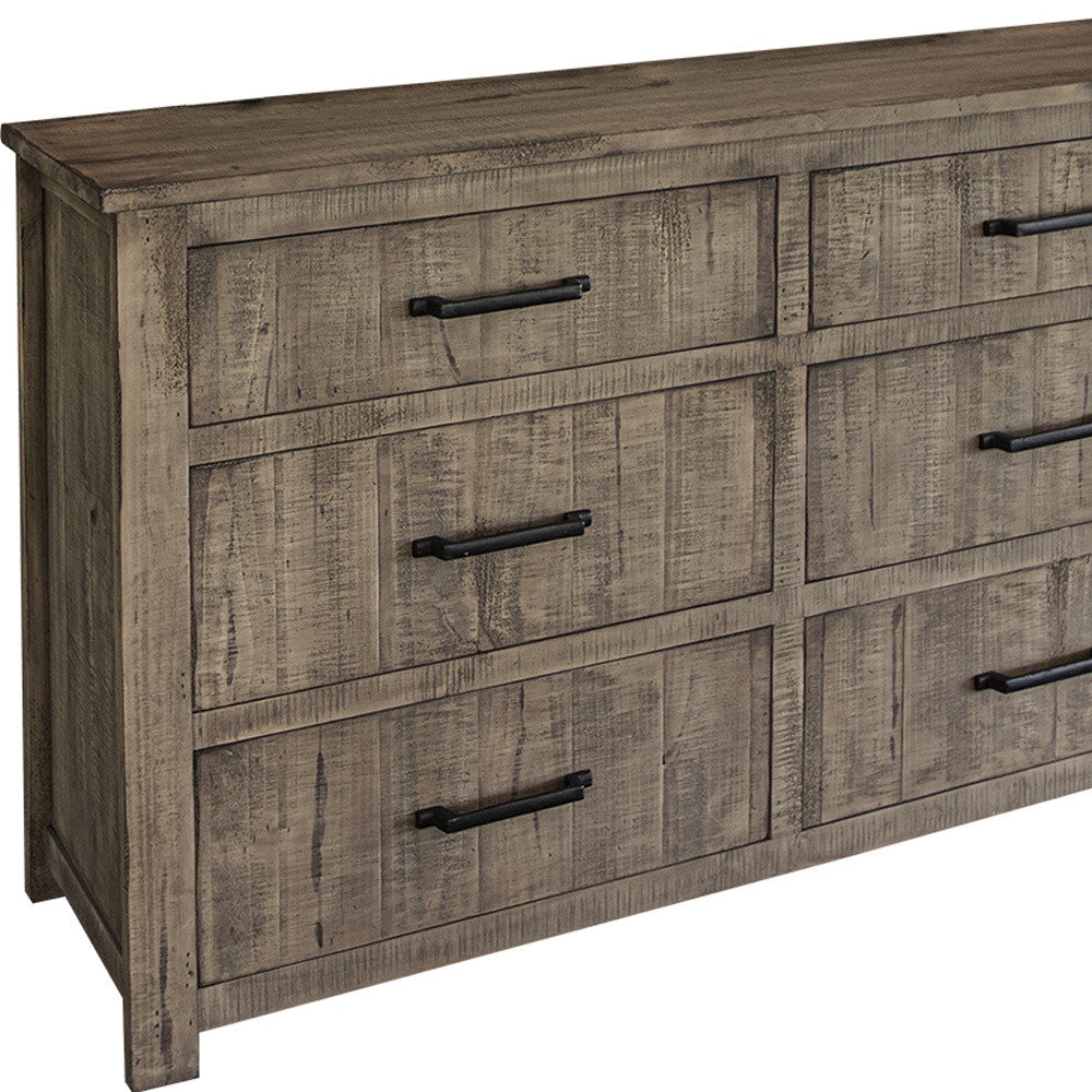 62" Brown Solid Wood Six Drawer Double Dresser