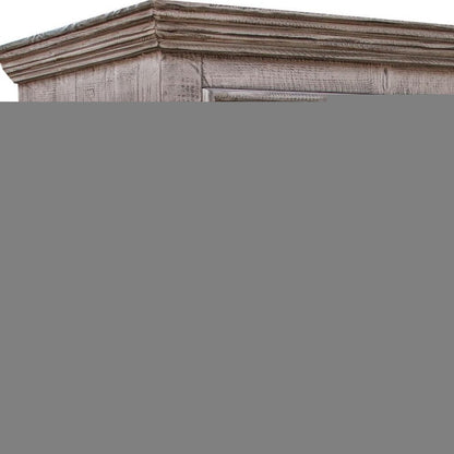 37" Gray Solid Wood Five Drawer Chest