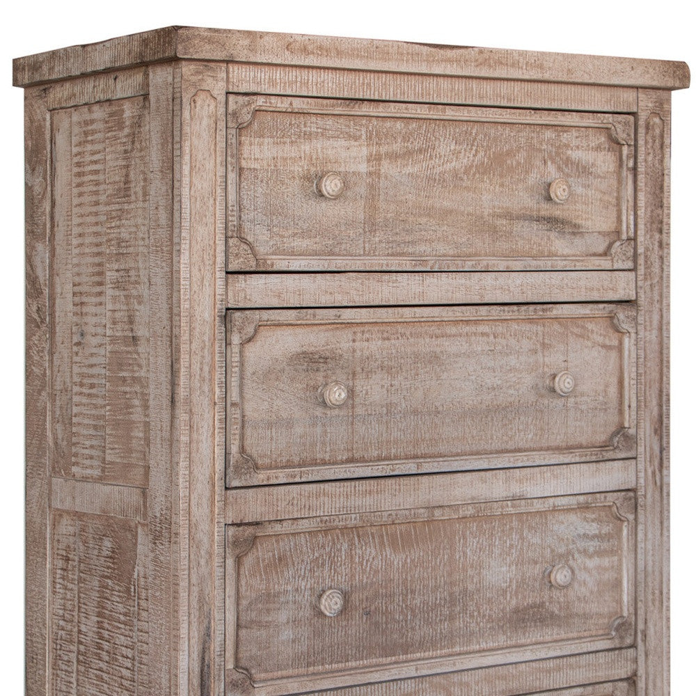 37" Natural Solid Wood Four Drawer Chest