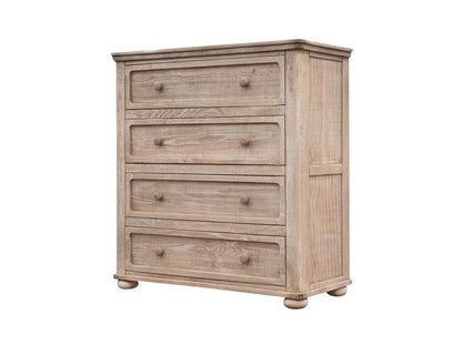 40" Natural Solid Wood Four Drawer Chest