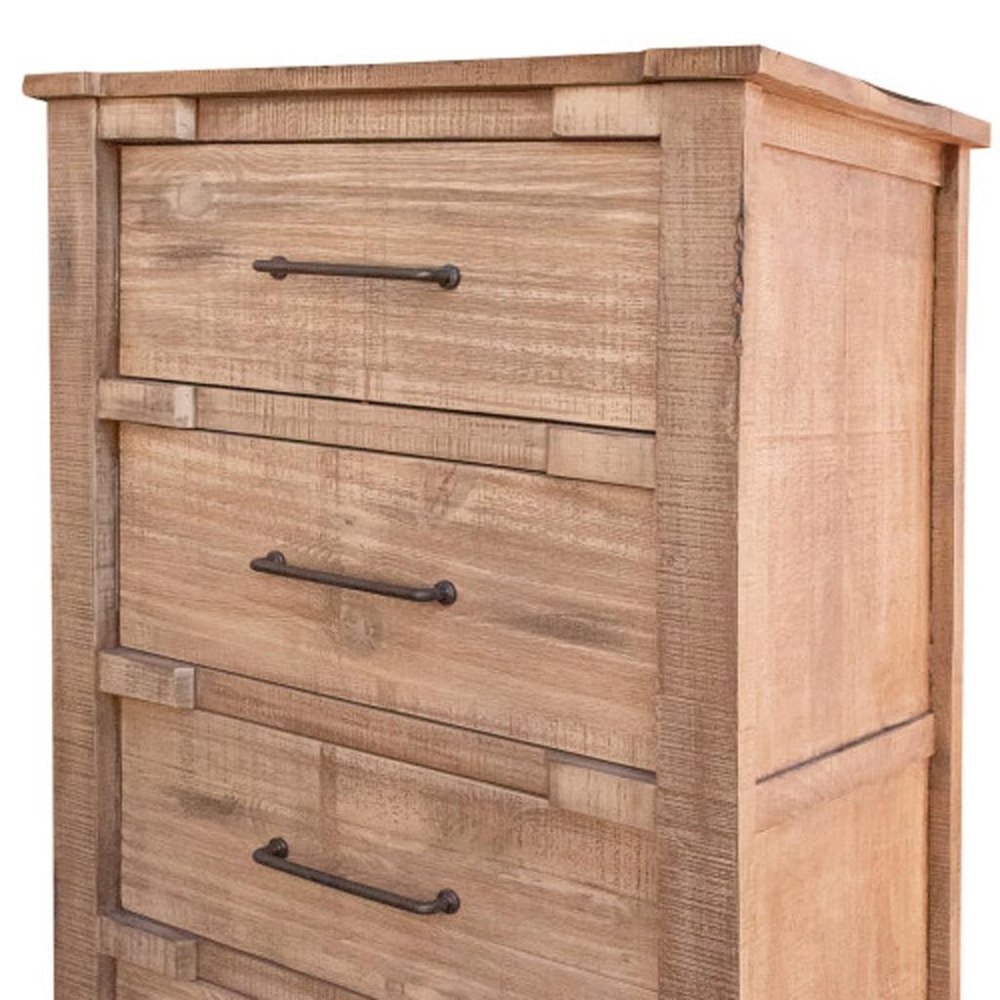 36" Natural Solid Wood Four Drawer Dresser