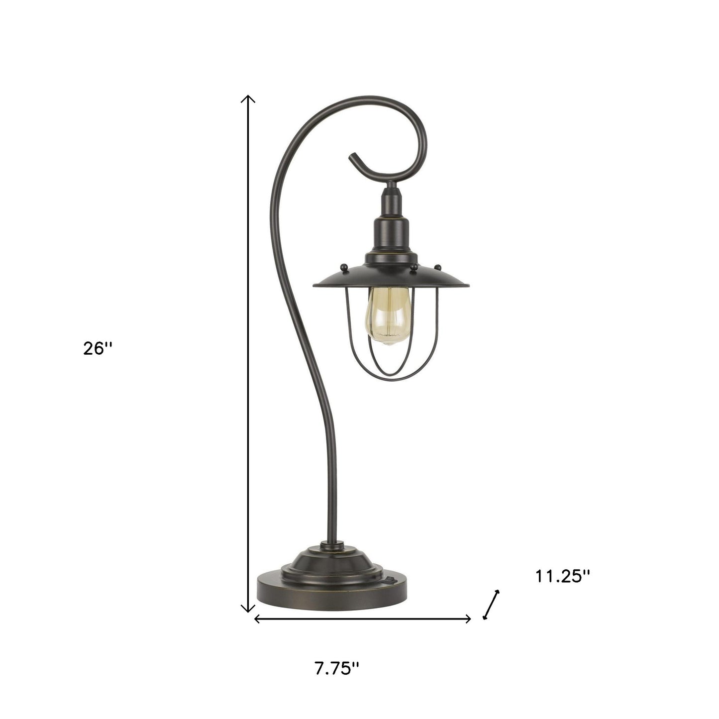 26" Bronze Metal Open Cage Style Table Lamp