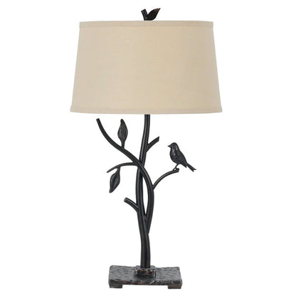 29" Black Birds On Branches Table Lamp With Empire Shade
