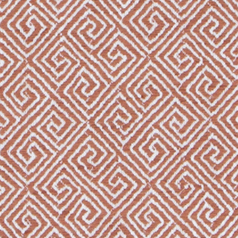 Blush pink square upholstery fabric swatch.