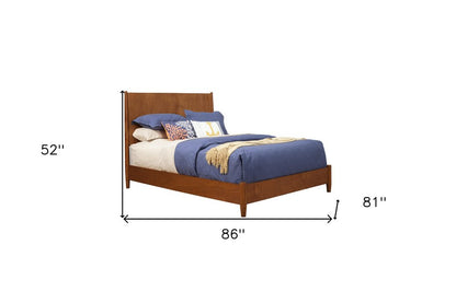 Brown Solid Wood King Bed Frame