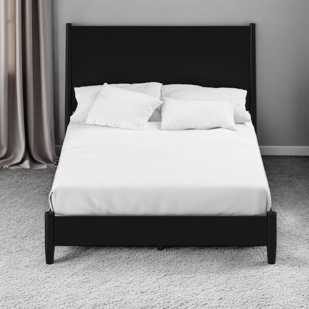 Black Solid Wood California King Bed Frame