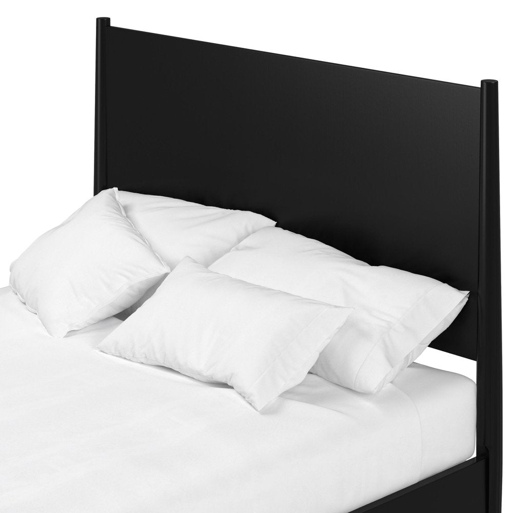 Black Solid Wood California King Bed Frame
