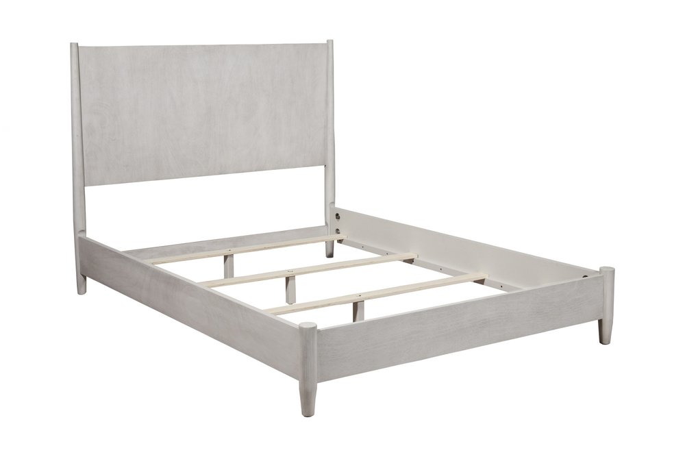 Gray Solid Wood California King Bed Frame