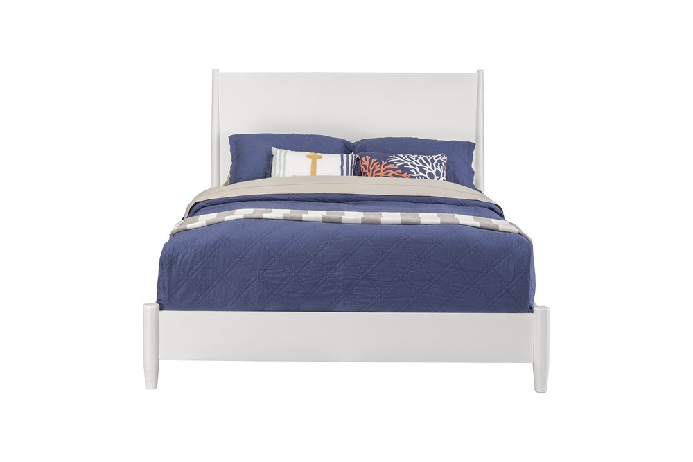 White Solid Wood California King Bed Frame