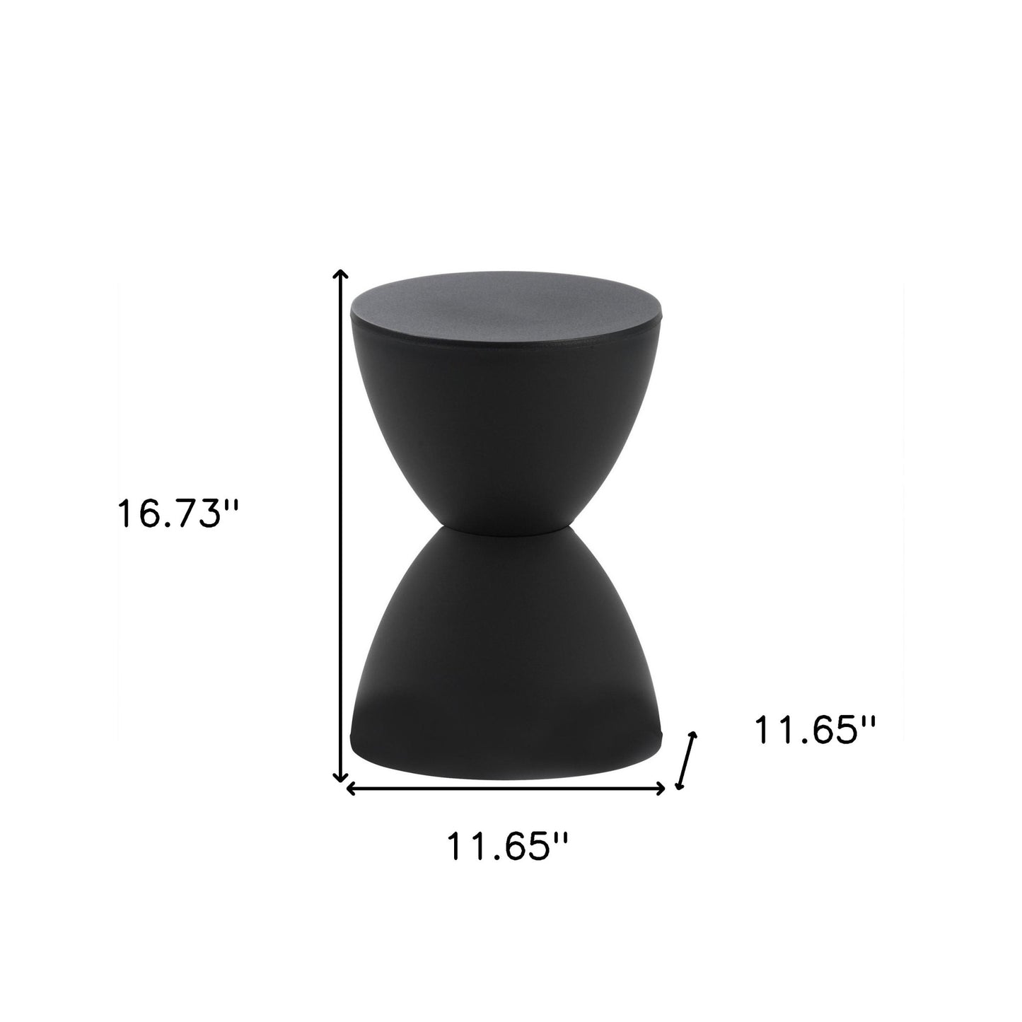 17" Black Heavy Duty Plastic Round End Table