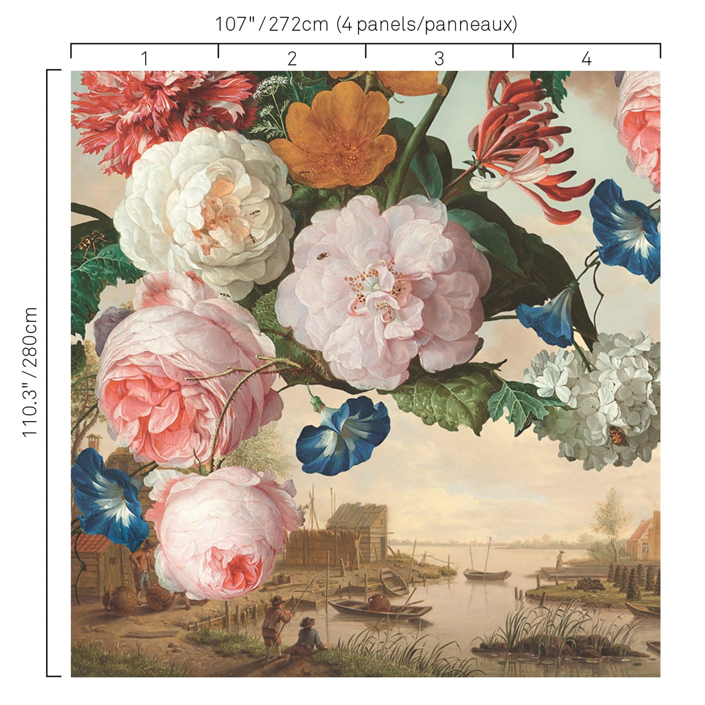 JF Fabrics -Wallpaper 5260 42 Wallpaper Multi,Pink  Vinyl,Mural - 5914842 W7631