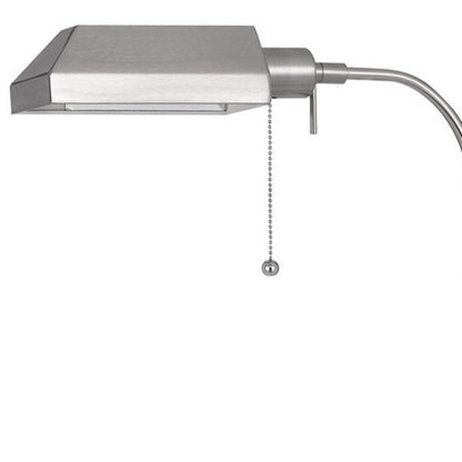 57" Nickel Adjustable Traditional Shaped Floor Lamp With Nickel Square Shade