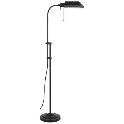 57" Bronze Metal Adjustable Floor Lamp With Bronze Metal Square Shade