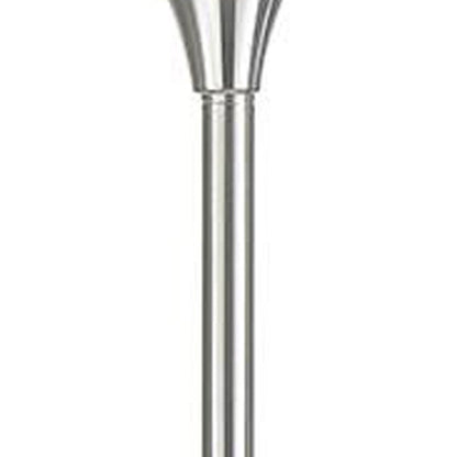 70" Nickel Metal Torchiere Floor Lamp With White Glass Dome Shade