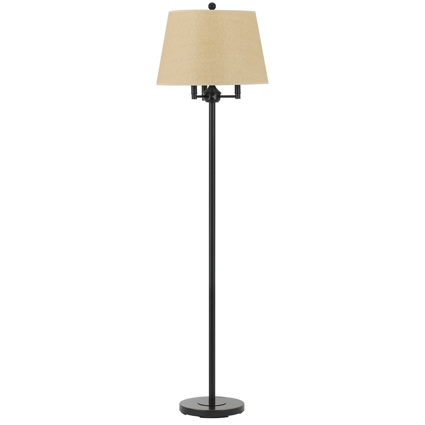 62" Bronze Four Light Traditional Shaped Floor Lamp With Beige Square Shade