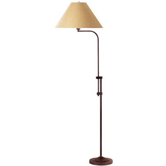 68" Rusted Adjustable Traditional Shaped Floor Lamp With Brown Empire Shade
