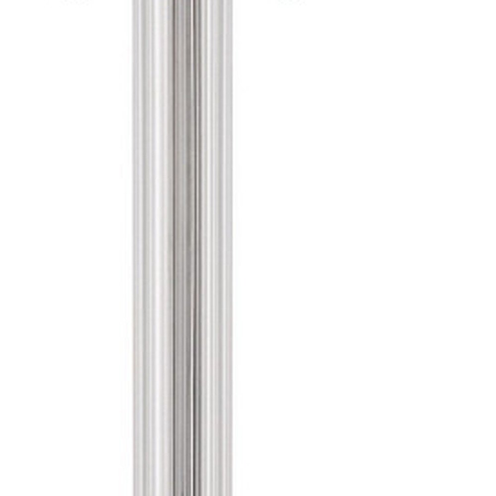 60" Chrome Two Light Traditional Shaped Floor Lamp With White Rectangular Shade