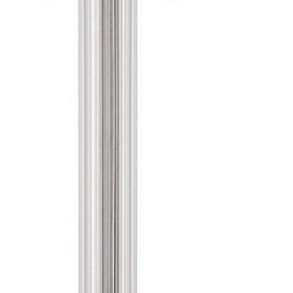 60" Chrome Two Light Traditional Shaped Floor Lamp With White Rectangular Shade