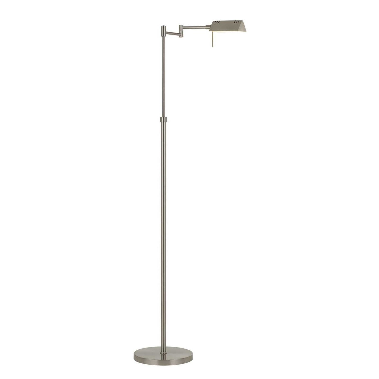 61" Nickel Adjustable Swing Arm Floor Lamp