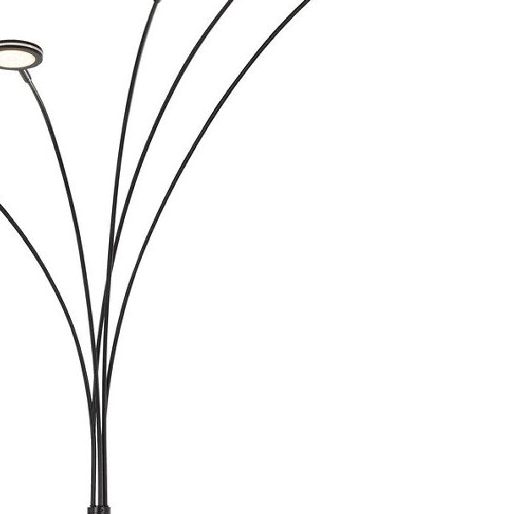 72" Bronze Five Light Led Arc Floor Lamp