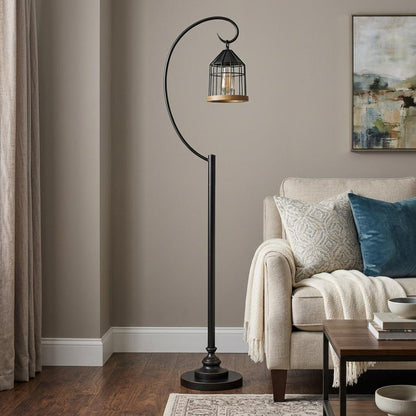 63" bronze traditional shaped floor lamp
