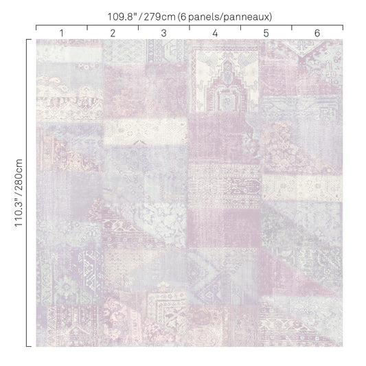 JF Fabrics -Wallpaper 5267 53 Wallpaper Purple  Non-Woven,Mural,Width Extendable - 5915553 W7631