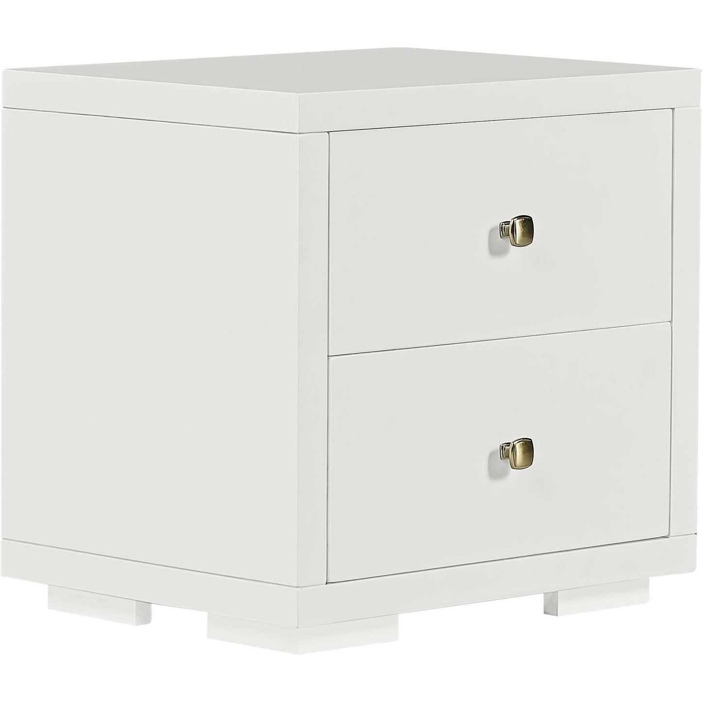 19" Black Two Drawer Nightstand