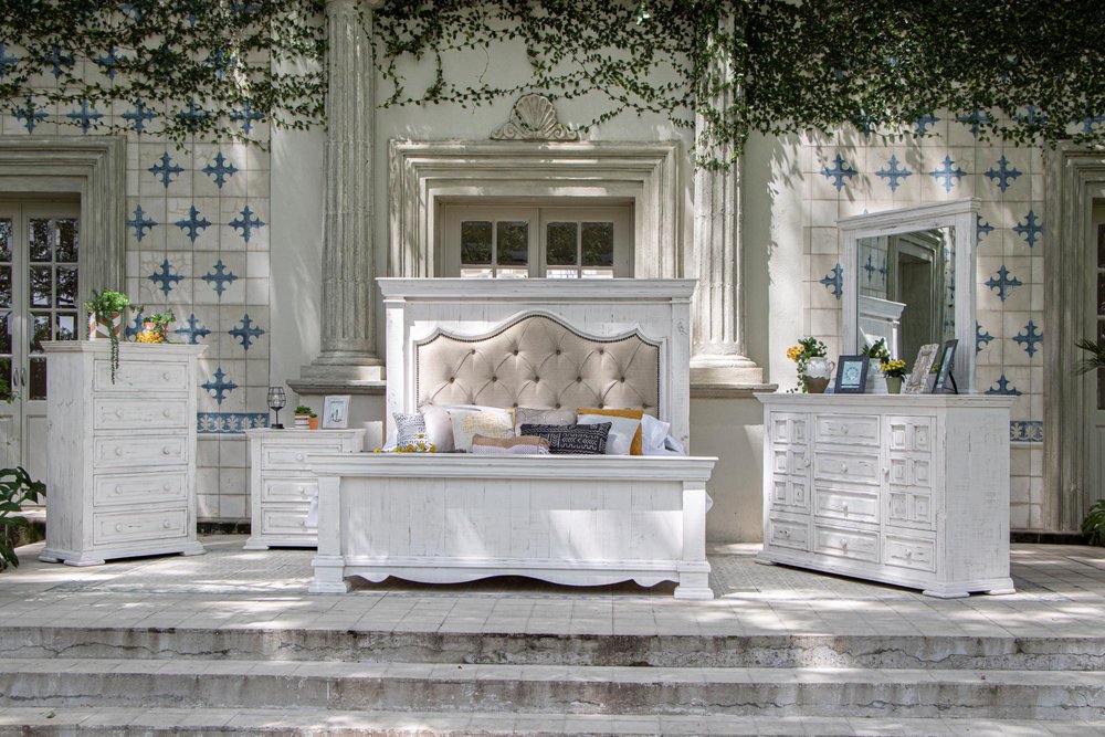 32" White Solid Wood Three Drawer Nightstand