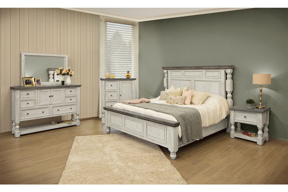 27" Ivory Solid Wood One Drawer Nightstand