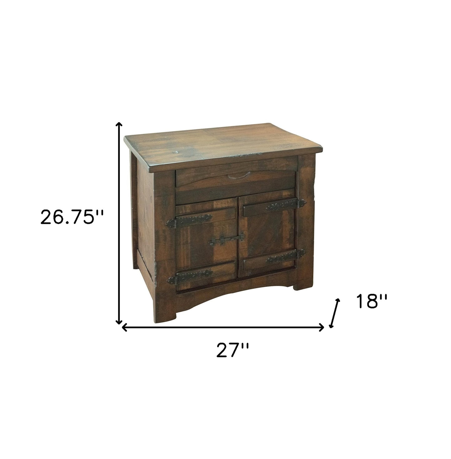 27" Brown One Drawer Nightstand