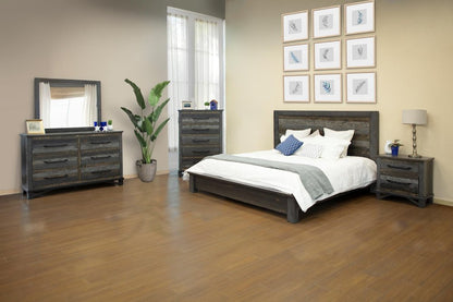 27" Brown Solid Wood Two Drawer Nightstand