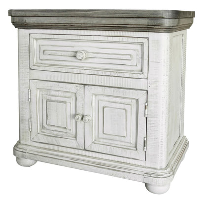 27" Ivory Solid Wood One Drawer Nightstand