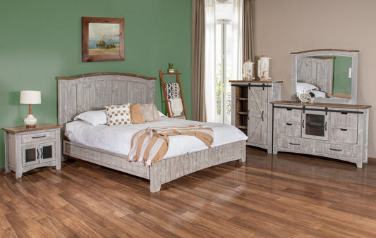 27" Gray Solid Wood One Drawer Nightstand