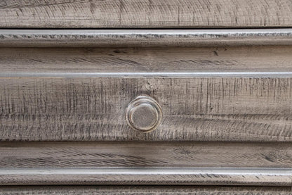 32" Gray Solid Wood Three Drawer Nightstand